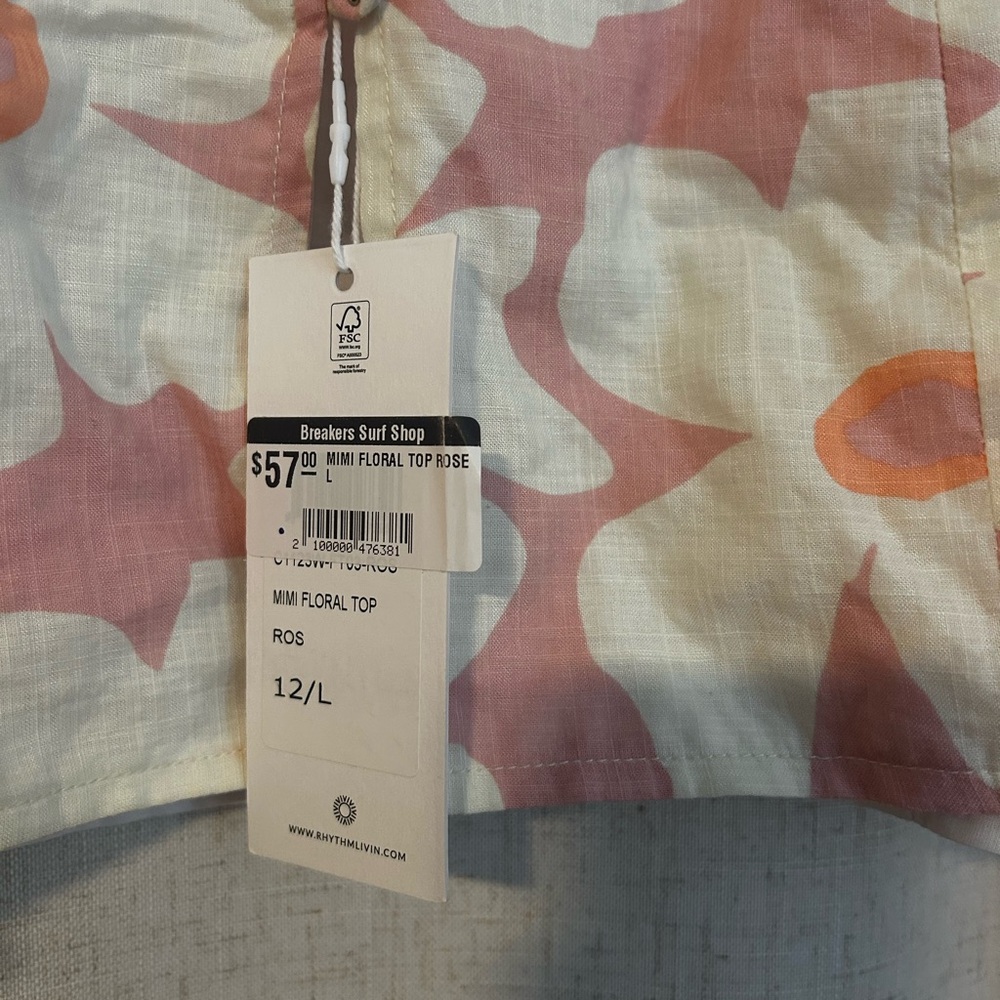 Rhythm - Floral Top with Pink and Orange Accents
